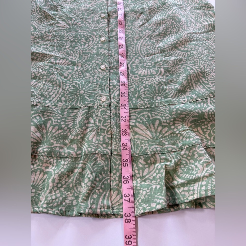 🔥SOLD🔥 Eddie Bauer Boho Green Paisley Tank Midi Dress SZ 10 100% Cotton - Picture 10 of 10